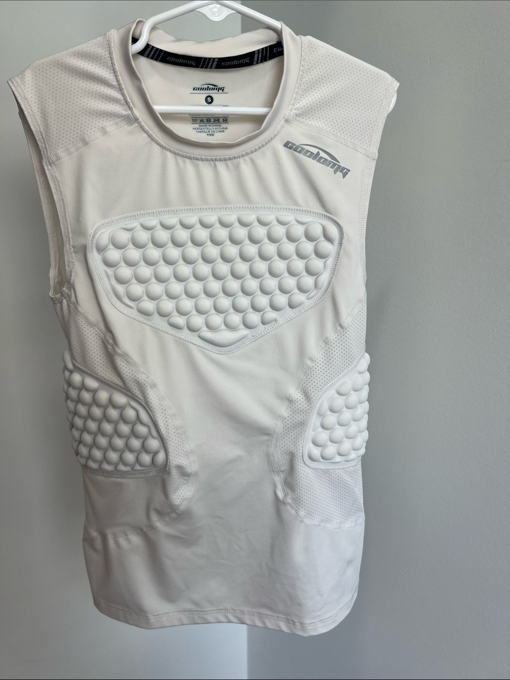 Youth White Padded Protective Shirt Baselayer One-Piece